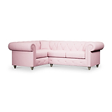 Everett Corner Sofa LH Pink Washed Oak Feet from Roseland Furniture