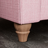 Everett Corner Sofa LH Pink Walnut Feet from Roseland Furniture