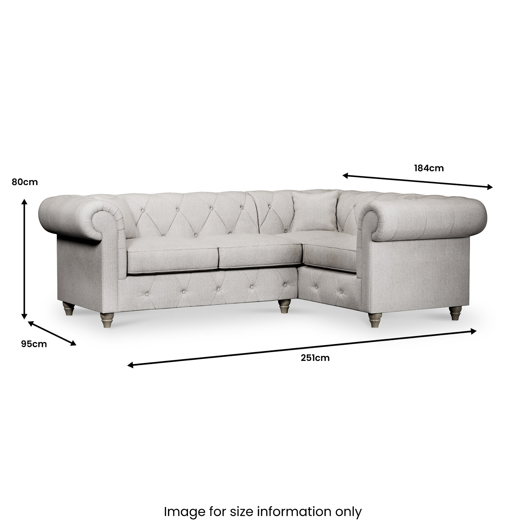 Everett Corner Sofa RH Ash Washed Oak Feet from Roseland Furniture