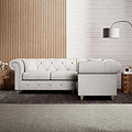 Everett Corner Sofa RH Ash Washed Oak Feet from Roseland Furniture