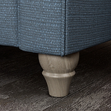 Everett Corner Sofa RH Deep Blue Washed Oak Feet from Roseland Furniture