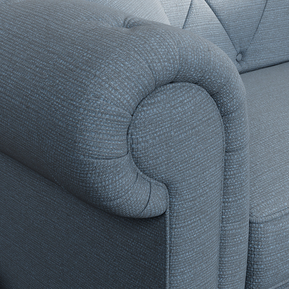 Everett Corner Sofa RH Deep Blue Washed Oak Feet from Roseland Furniture