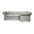 Everett Corner Sofa RH Graphite Washed Oak Feet from Roseland Furniture