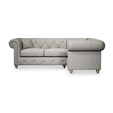 Everett Corner Sofa RH Graphite Washed Oak Feet from Roseland Furniture