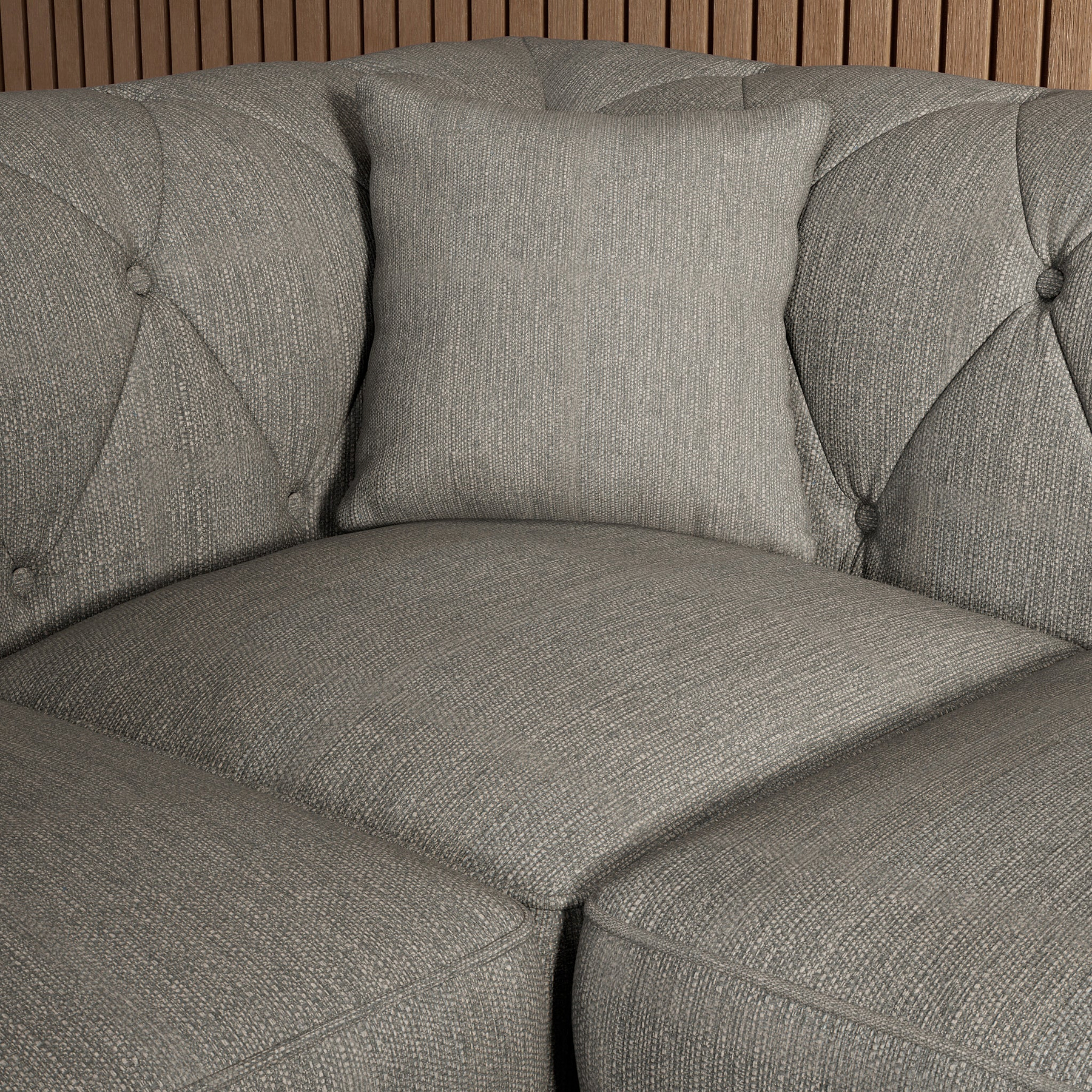 Everett Corner Sofa RH Graphite Washed Oak Feet from Roseland Furniture