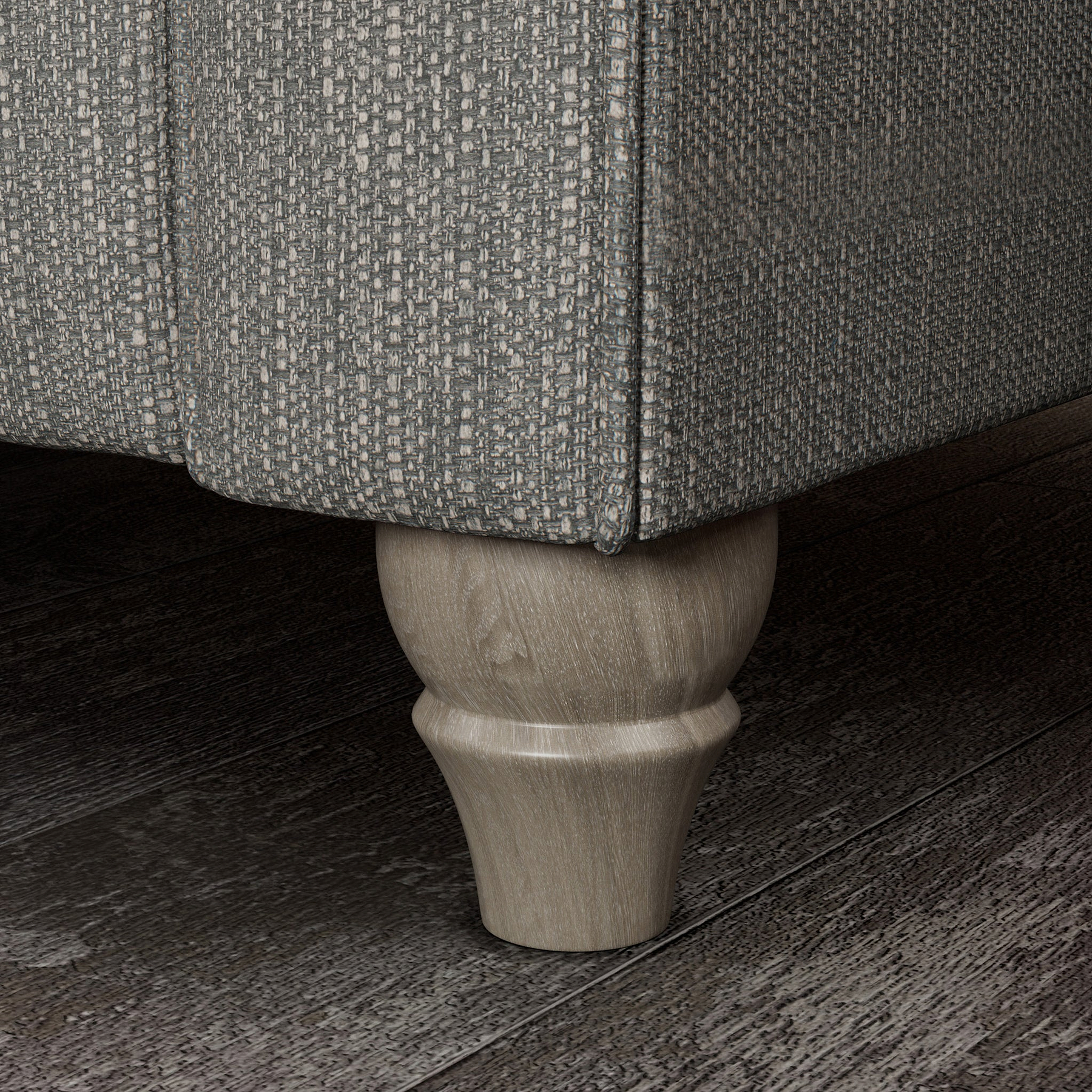 Everett Corner Sofa RH Graphite Washed Oak Feet from Roseland Furniture