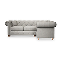 Everett Corner Sofa RH Graphite Walnut Feet from Roseland Furniture
