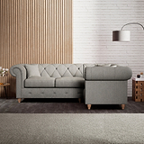 Everett Corner Sofa RH Graphite Walnut Feet from Roseland Furniture