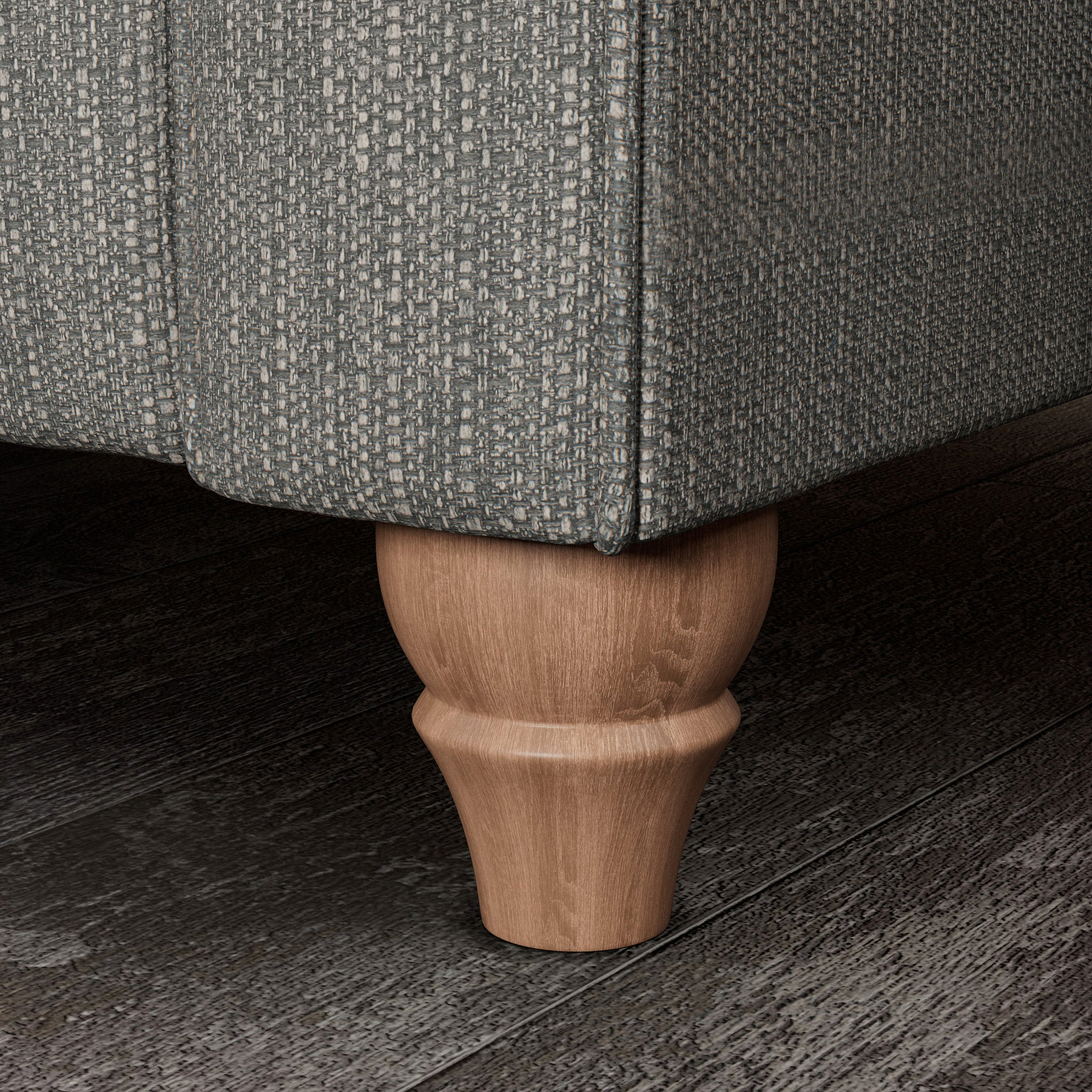 Everett Corner Sofa RH Graphite Walnut Feet from Roseland Furniture