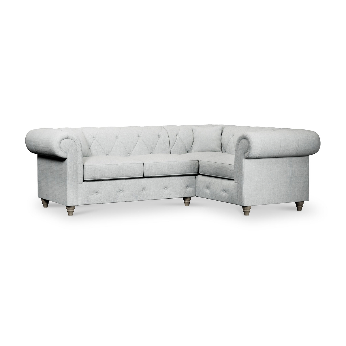 Everett Corner Sofa RH Light Blue Washed Oak Feet from Roseland Furniture