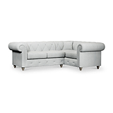 Everett Corner Sofa RH Light Blue Washed Oak Feet from Roseland Furniture