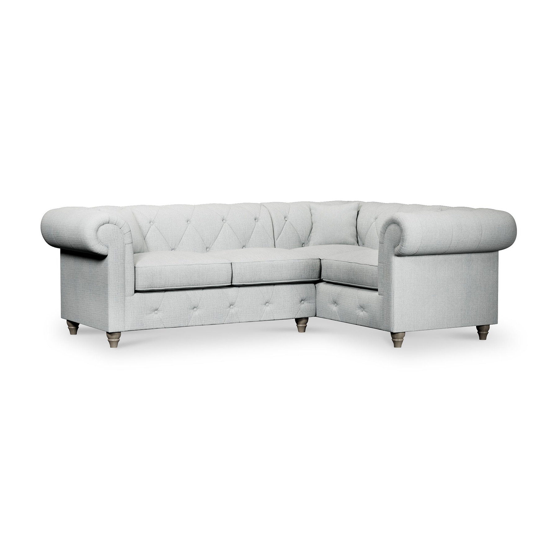 Everett Corner Sofa RH Light Blue Washed Oak Feet from Roseland Furniture