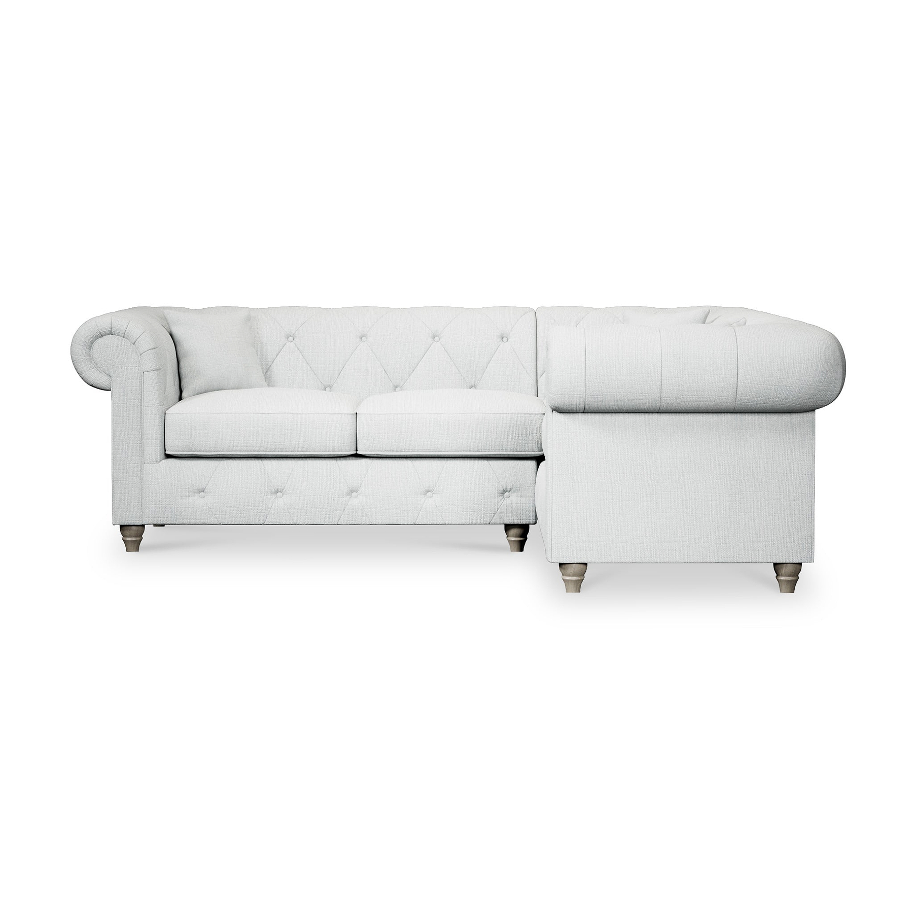 Everett Corner Sofa RH Light Blue Washed Oak Feet from Roseland Furniture