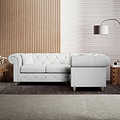 Everett Corner Sofa RH Light Blue Washed Oak Feet from Roseland Furniture