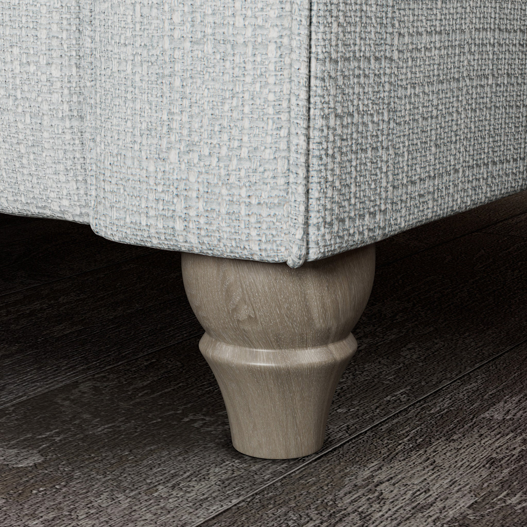 Everett Corner Sofa RH Light Blue Washed Oak Feet from Roseland Furniture