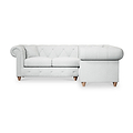 Everett Corner Sofa RH Light Blue Walnut Feet from Roseland Furniture