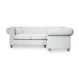 Everett Corner Sofa RH Light Blue Walnut Feet from Roseland Furniture