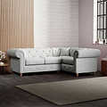 Everett Corner Sofa RH Light Blue Walnut Feet from Roseland Furniture