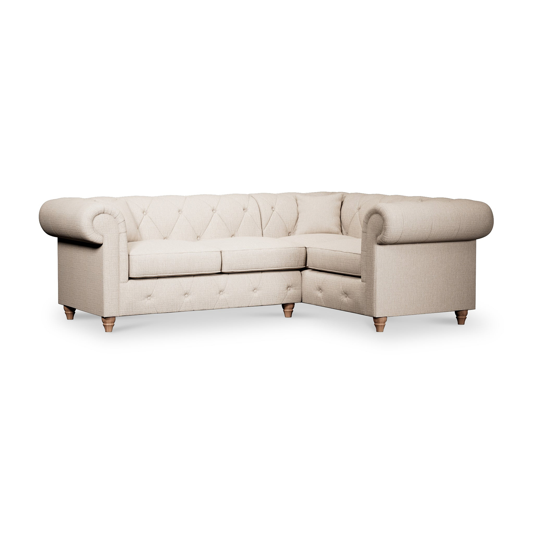 Everett Corner Sofa RH Oyster Walnut Feet from Roseland Furniture