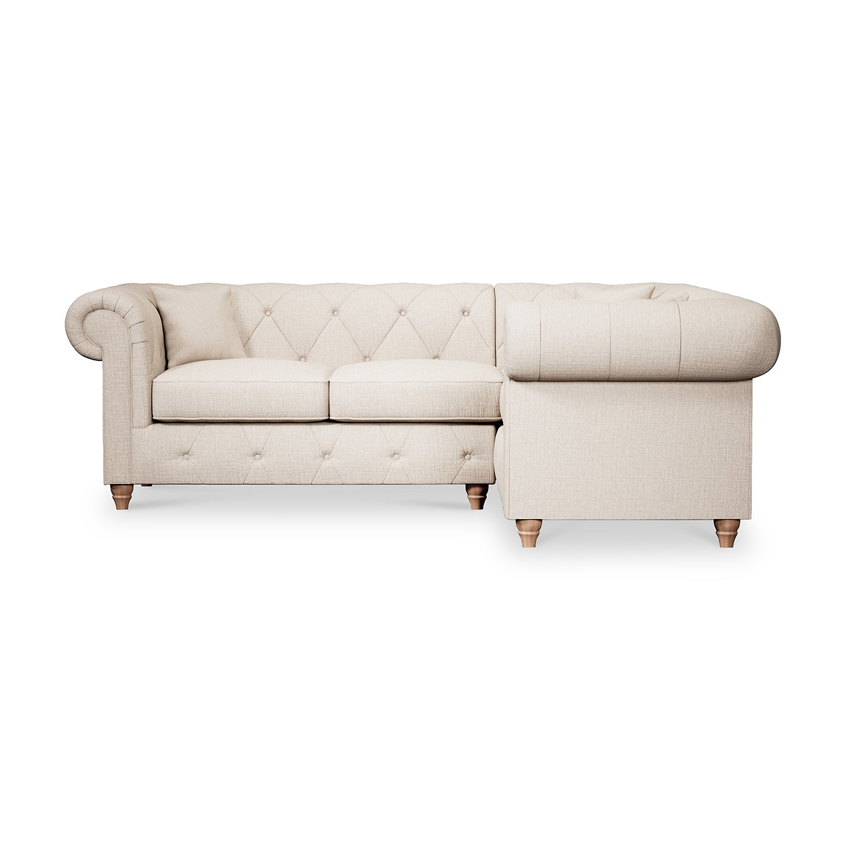 Everett Corner Sofa RH Oyster Walnut Feet from Roseland Furniture