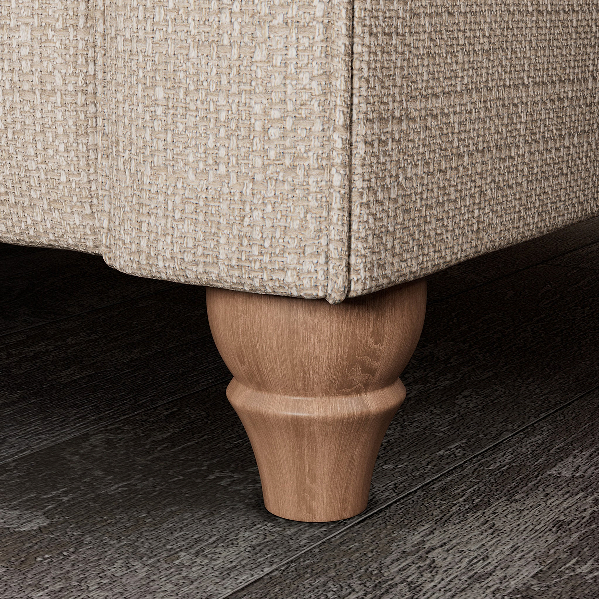 Everett Corner Sofa RH Oyster Walnut Feet from Roseland Furniture