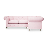 Everett Corner Sofa RH Pink Washed Oak Feet from Roseland Furniture