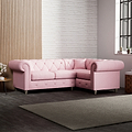 Everett Corner Sofa RH Pink Washed Oak Feet from Roseland Furniture