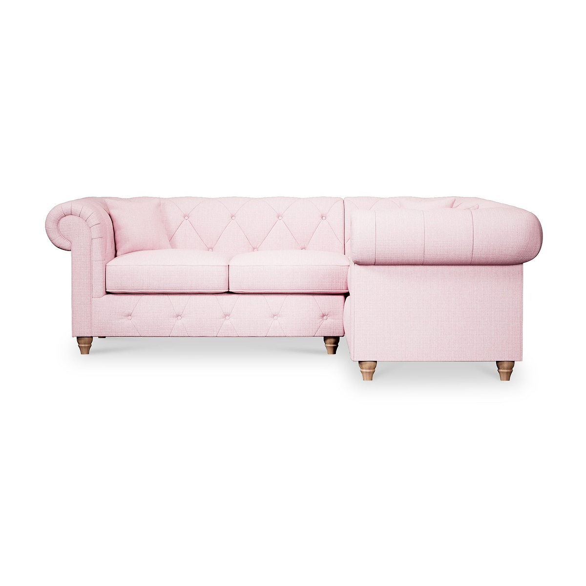 Everett Corner Sofa RH Pink Walnut Feet from Roseland Furniture