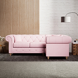 Everett Corner Sofa RH Pink Walnut Feet from Roseland Furniture