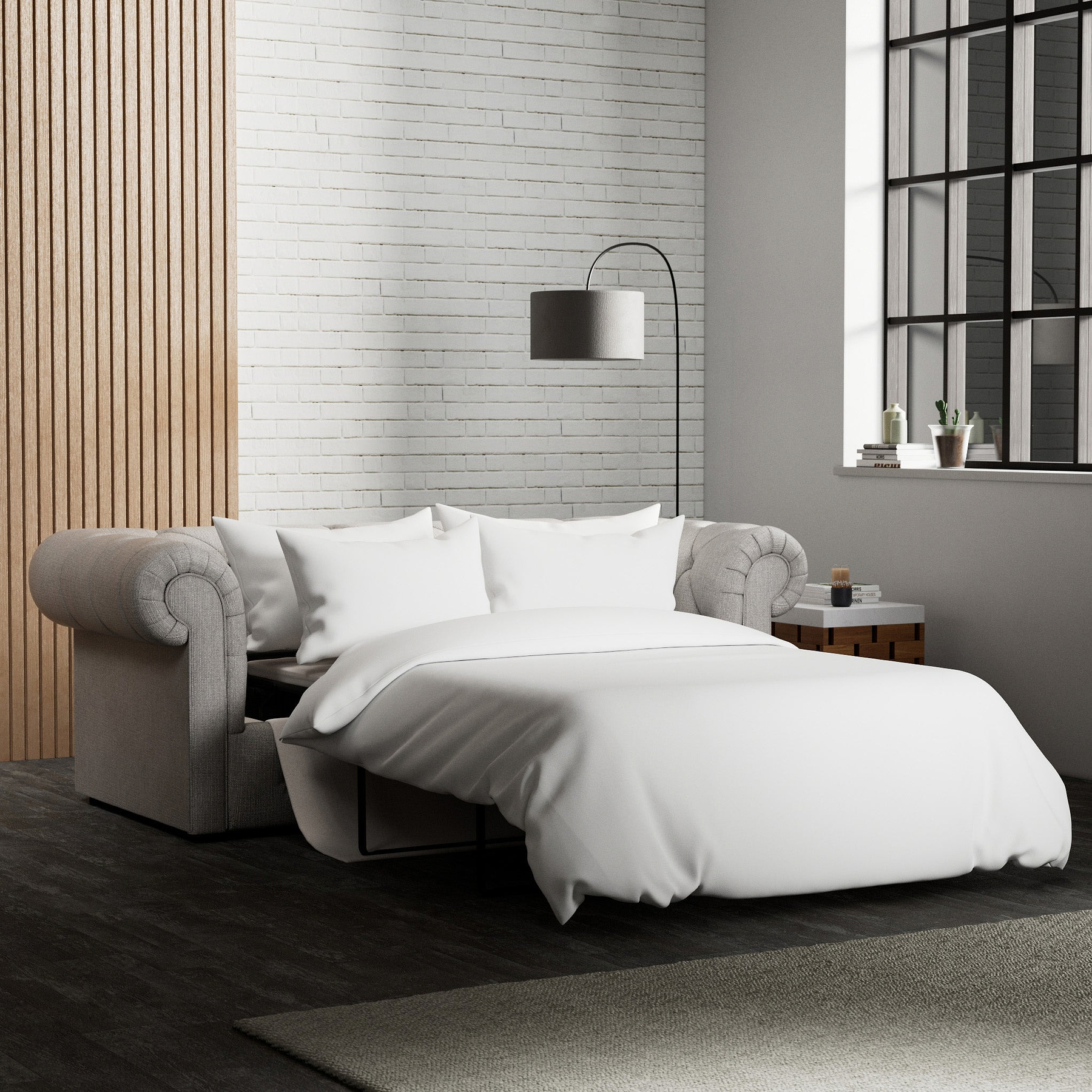 Everett 3 Seater Sofa Bed Ash from Roseland Furniture