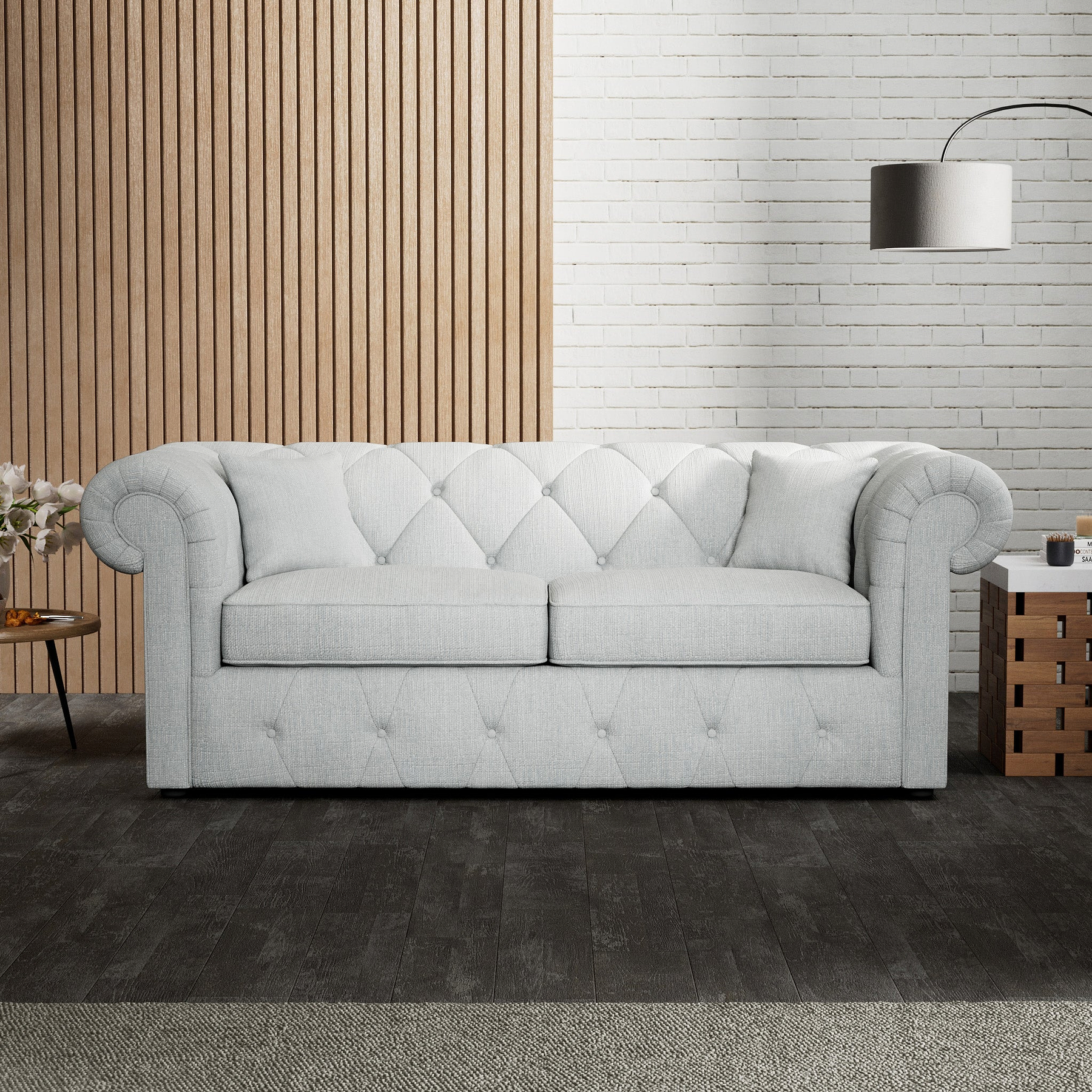 Everett 3 Seater Sofa Bed Light Blue from Roseland Furniture