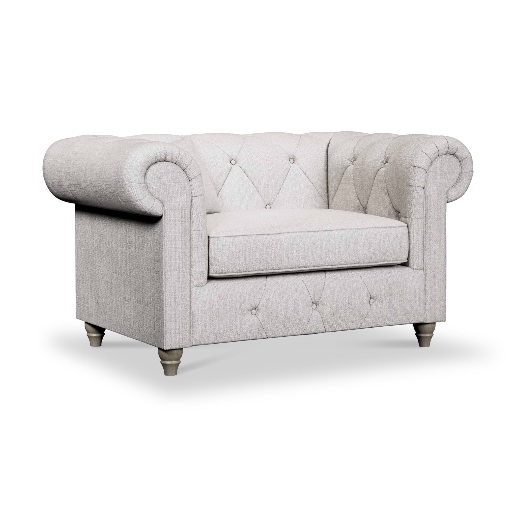 Everett Snuggler Chair Ash Washed Oak Feet from Roseland Furniture