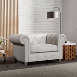 Everett Snuggler Chair Ash Washed Oak Feet from Roseland Furniture