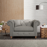 Everett Snuggler Chair Graphite Walnut Feet from Roseland Furniture
