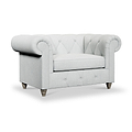 Everett Snuggler Chair Light Blue Washed Oak Feet from Roseland Furniture