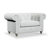 Everett Snuggler Chair Light Blue Washed Oak Feet from Roseland Furniture