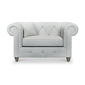 Everett Snuggler Chair Light Blue Washed Oak Feet from Roseland Furniture