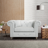 Everett Snuggler Chair Light Blue Washed Oak Feet from Roseland Furniture