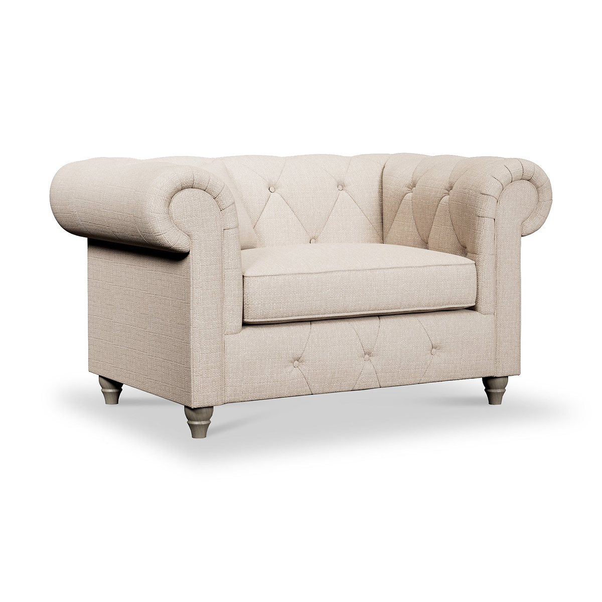 Everett Snuggler Chair Oyster Washed Oak Feet from Roseland Furniture