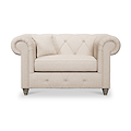 Everett Snuggler Chair Oyster Washed Oak Feet from Roseland Furniture