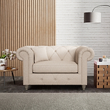 Everett Snuggler Chair Oyster Washed Oak Feet from Roseland Furniture