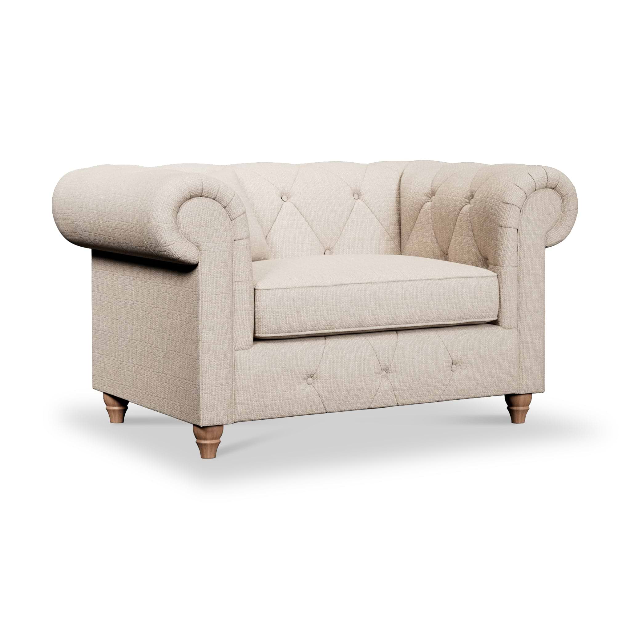 Everett Snuggler Chair Oyster Walnut Feet from Roseland Furniture
