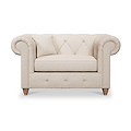 Everett Snuggler Chair Oyster Walnut Feet from Roseland Furniture