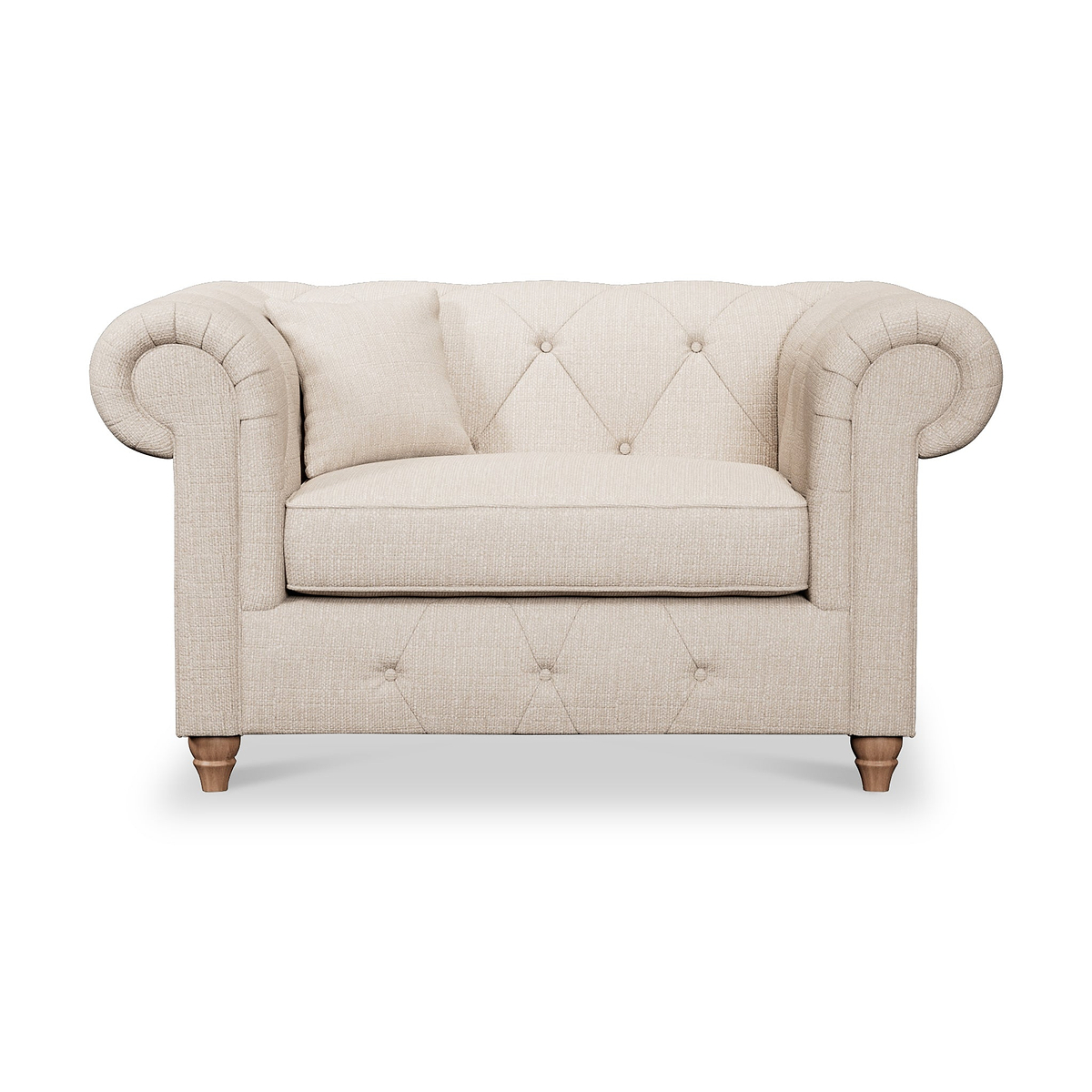 Everett Snuggler Chair Oyster Walnut Feet from Roseland Furniture