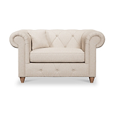 Everett Snuggler Chair Oyster Walnut Feet from Roseland Furniture