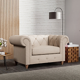Everett Snuggler Chair Oyster Walnut Feet from Roseland Furniture