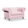 Everett Snuggler Chair Pink Washed Oak Feet from Roseland Furniture