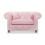 Everett Snuggler Chair Pink Washed Oak Feet from Roseland Furniture