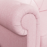 Everett Snuggler Chair Pink Washed Oak Feet from Roseland Furniture