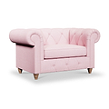 Everett Snuggler Chair Pink Walnut Feet from Roseland Furniture